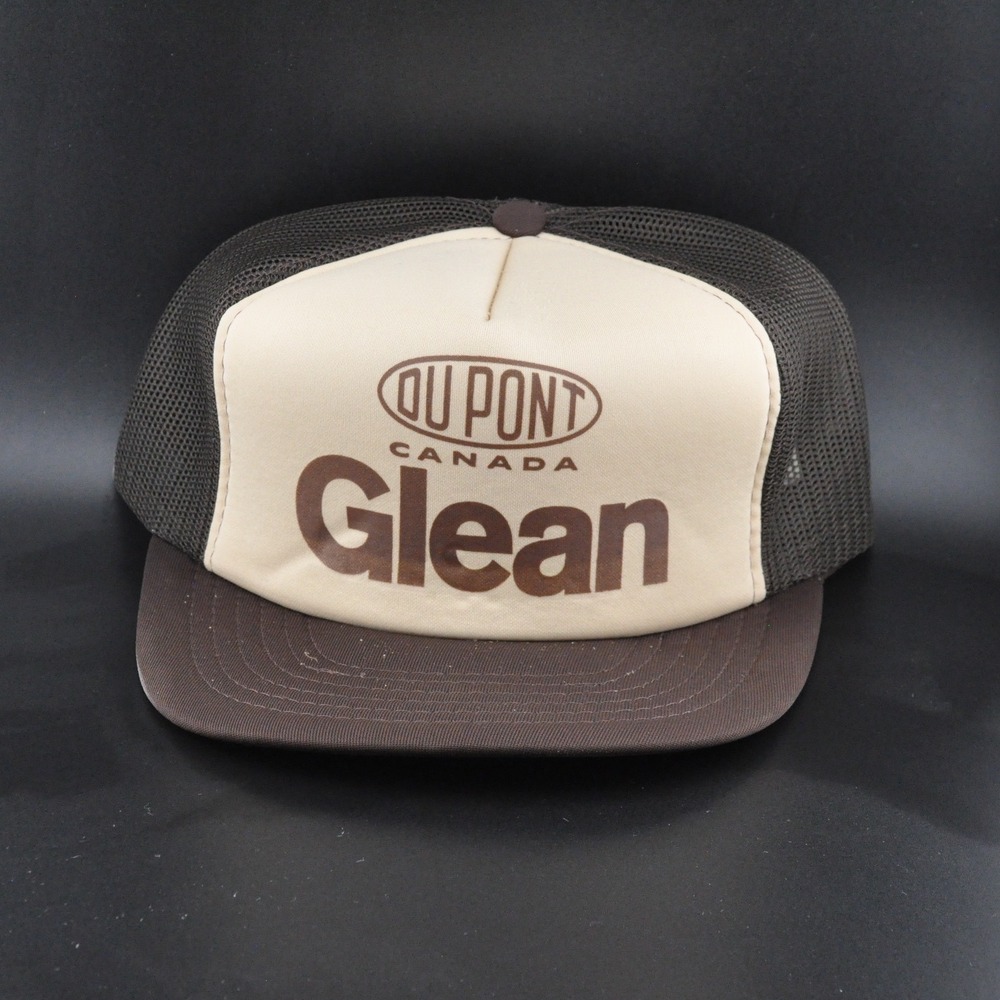 DuPont Trucker Hat OS Brown Cream Excellent Vintage Glean Canada Snapback Mesh